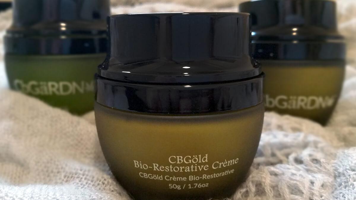 CBGold skincare products in jars
