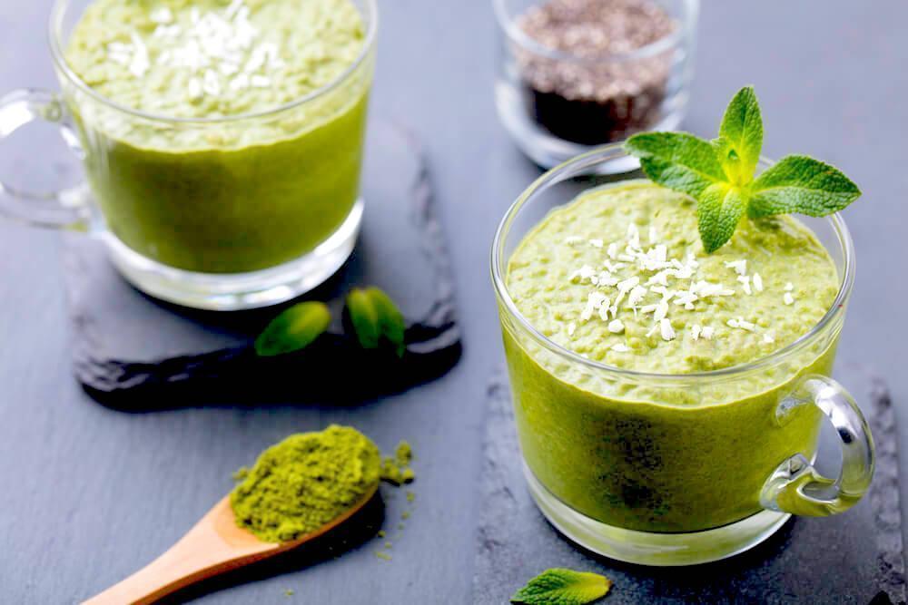matcha smoothie on table