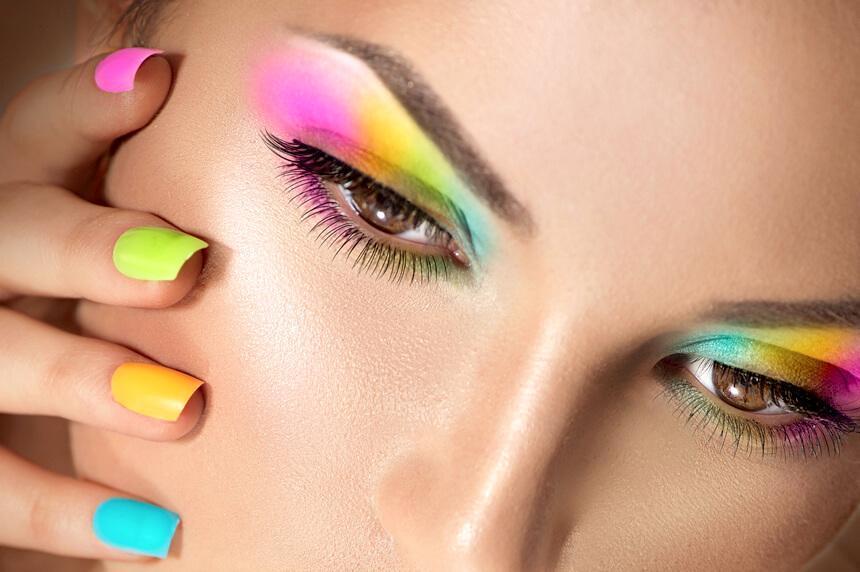 Rainbow eye makeup