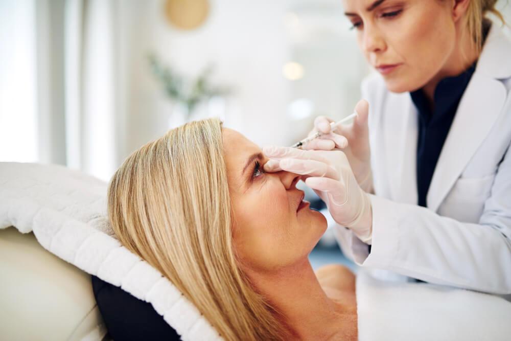 Woman undergoing Botox injection