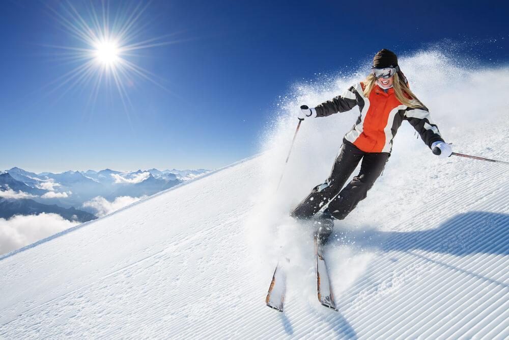 Woman skiing