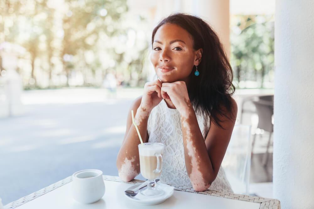 Woman with skin condition