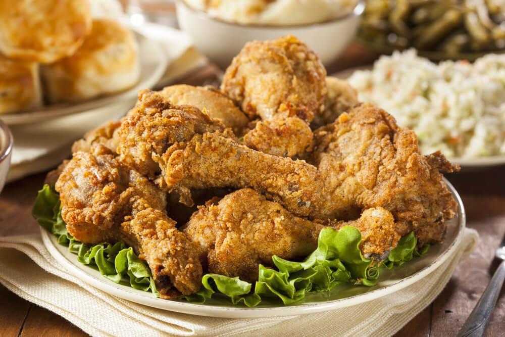 Southern fried chicken in bowl