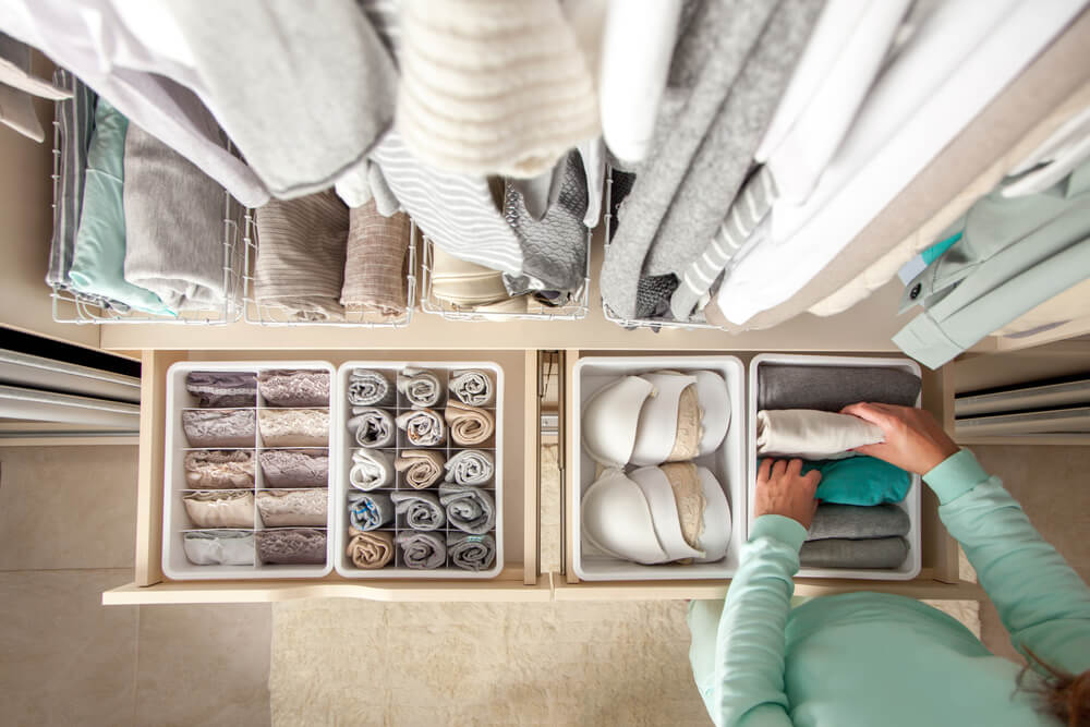 woman organizing clothes