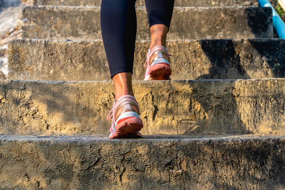 woman on stairs