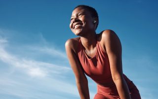 woman running break