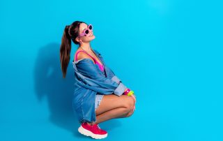 Women wearing Y2k fashion style